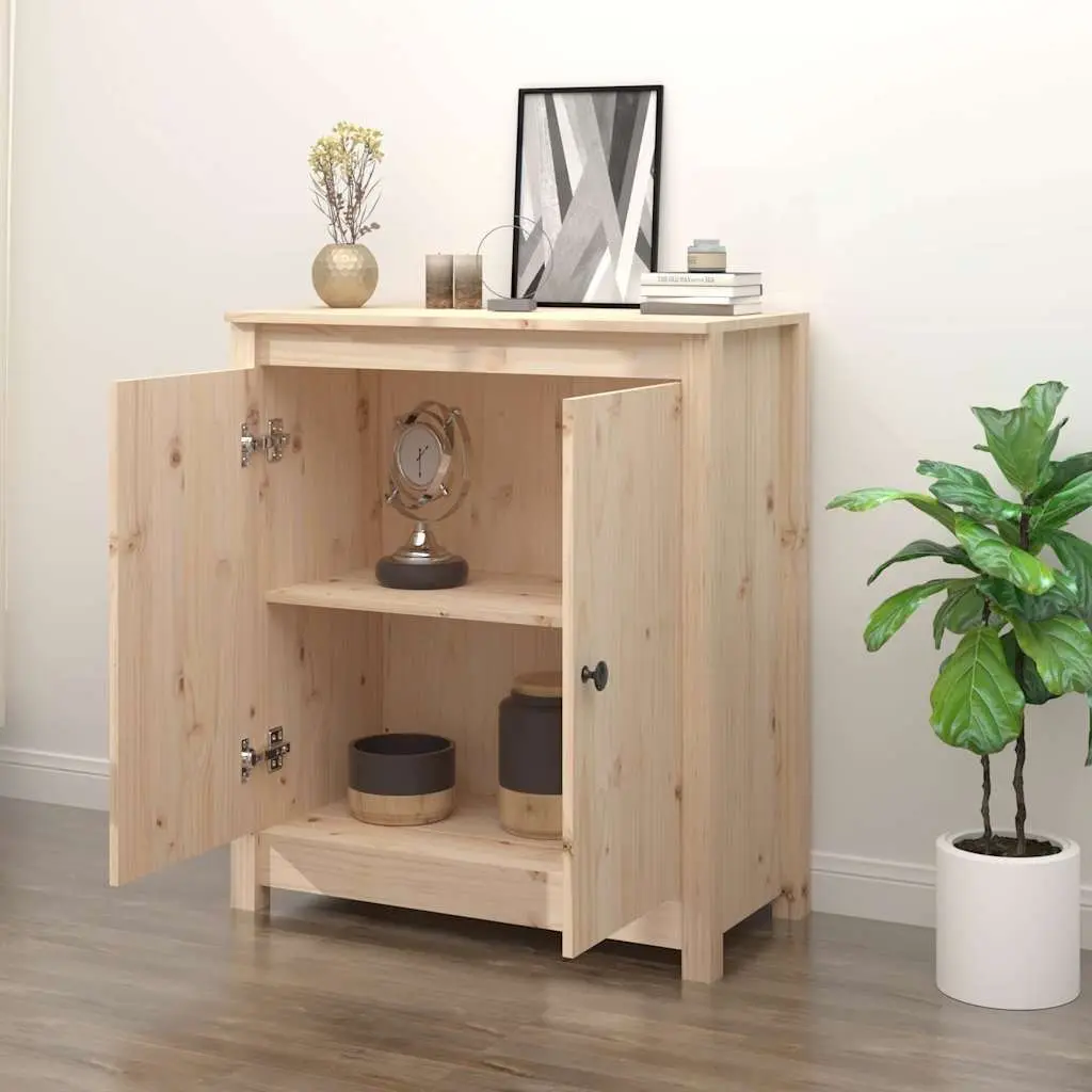 Solid Wood Pine Sideboard Storage Cabinet Brown Living Room Furniture Display