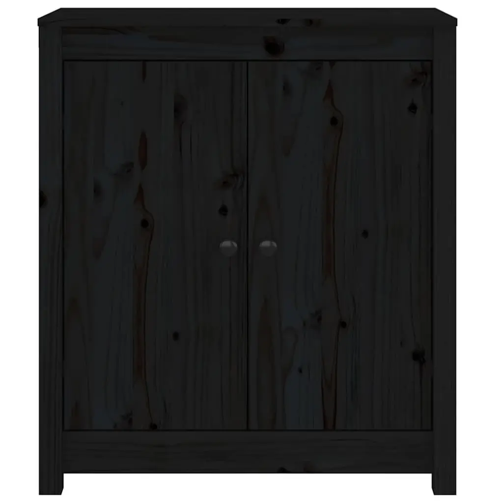 Black Wooden Sideboard Storage Cabinet Solid Pine Living Room Furniture Buffet
