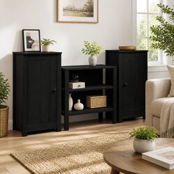 Black Solid Wood Sideboards for Living Room
