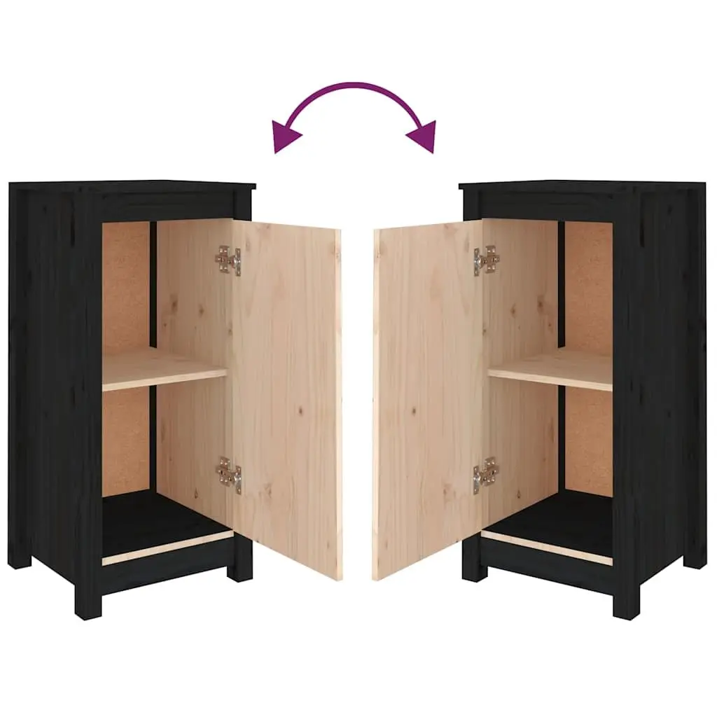 Black Solid Wood Sideboards for Living Room