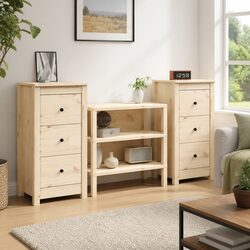 Solid Pine Sideboard Cabinet 40x35x80 cm Brown
