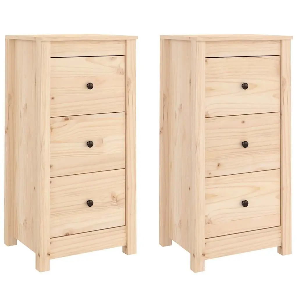 Solid Pine Sideboard Cabinet 40x35x80 cm Brown