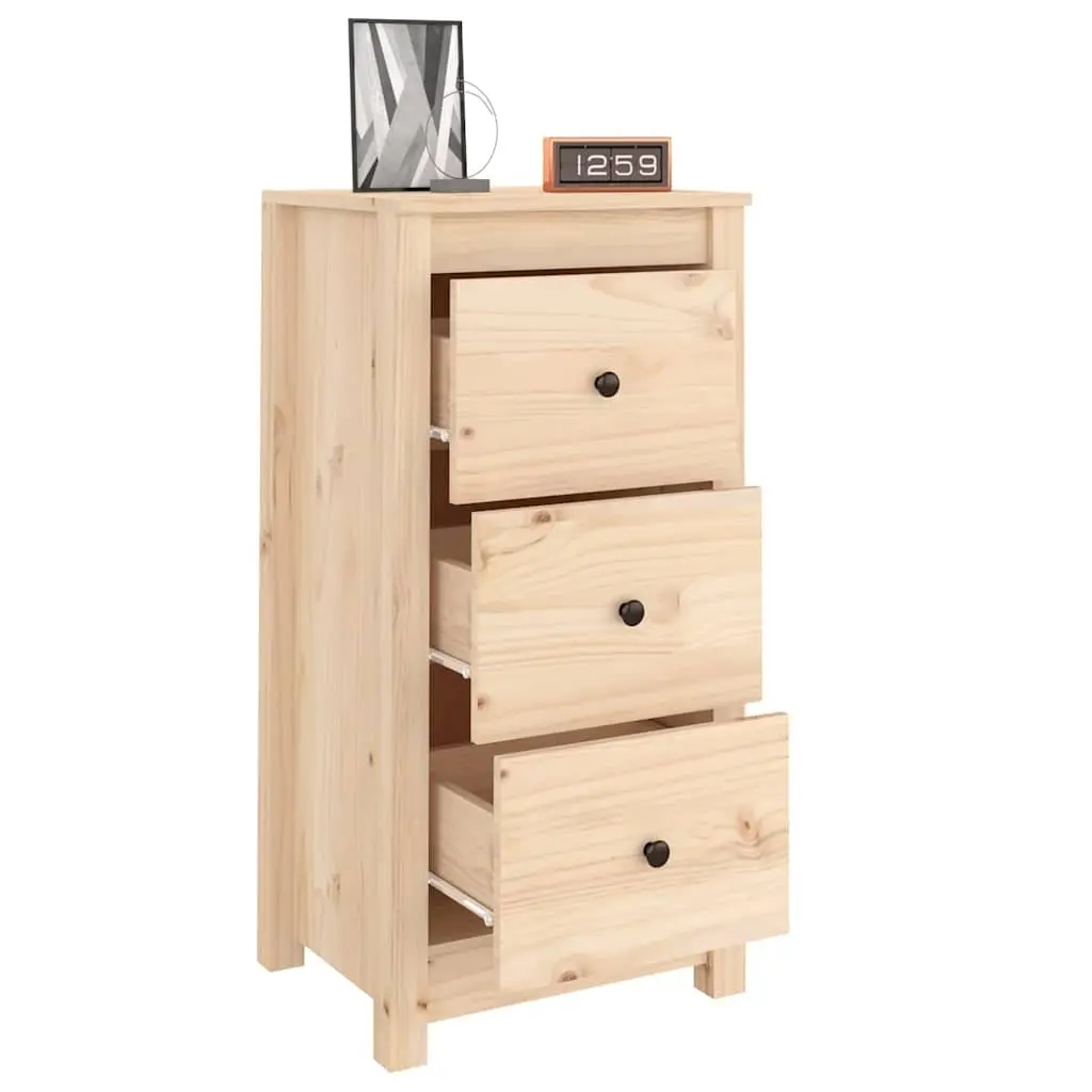 Solid Pine Sideboard Cabinet 40x35x80 cm Brown