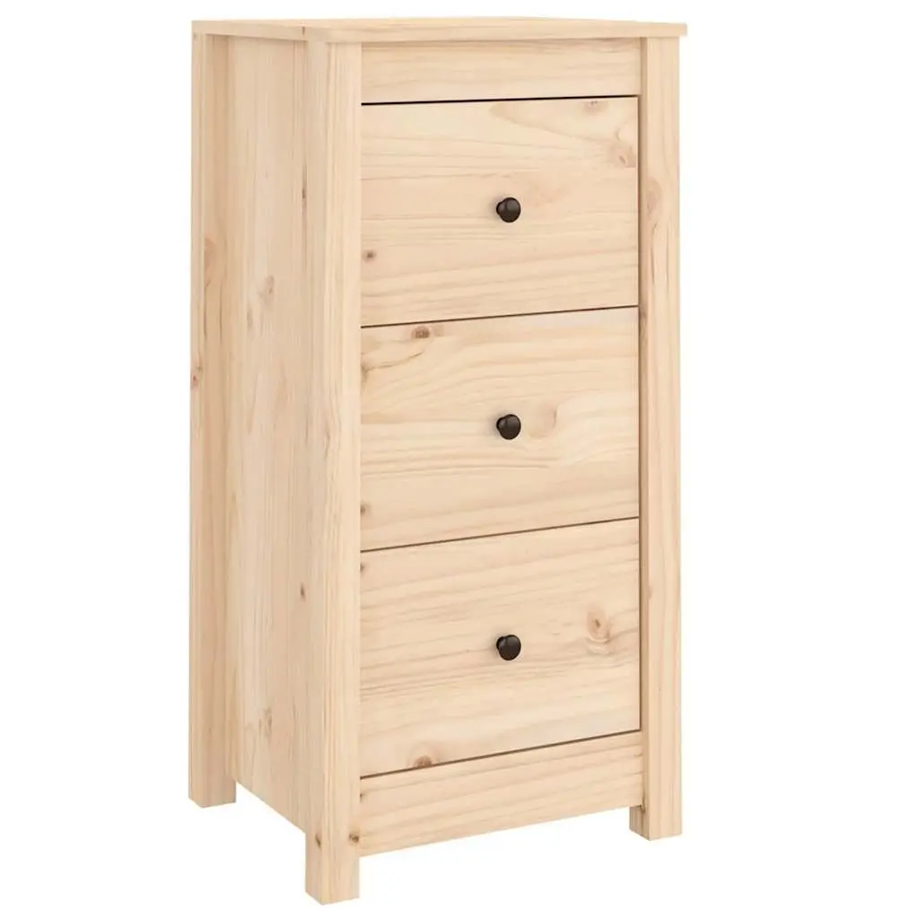 Solid Pine Sideboard Cabinet 40x35x80 cm Brown