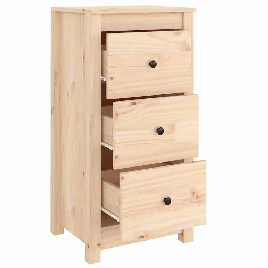 Solid Pine Sideboard Cabinet 40x35x80 cm Brown