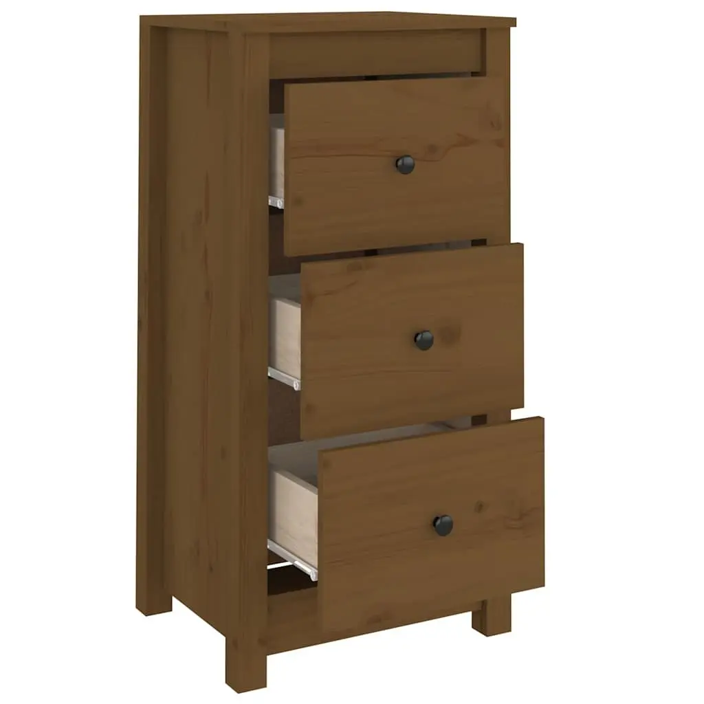 Sideboard Cabinet 2 pcs Solid Pine Wood Storage Furniture Brown 40x35x80 cm