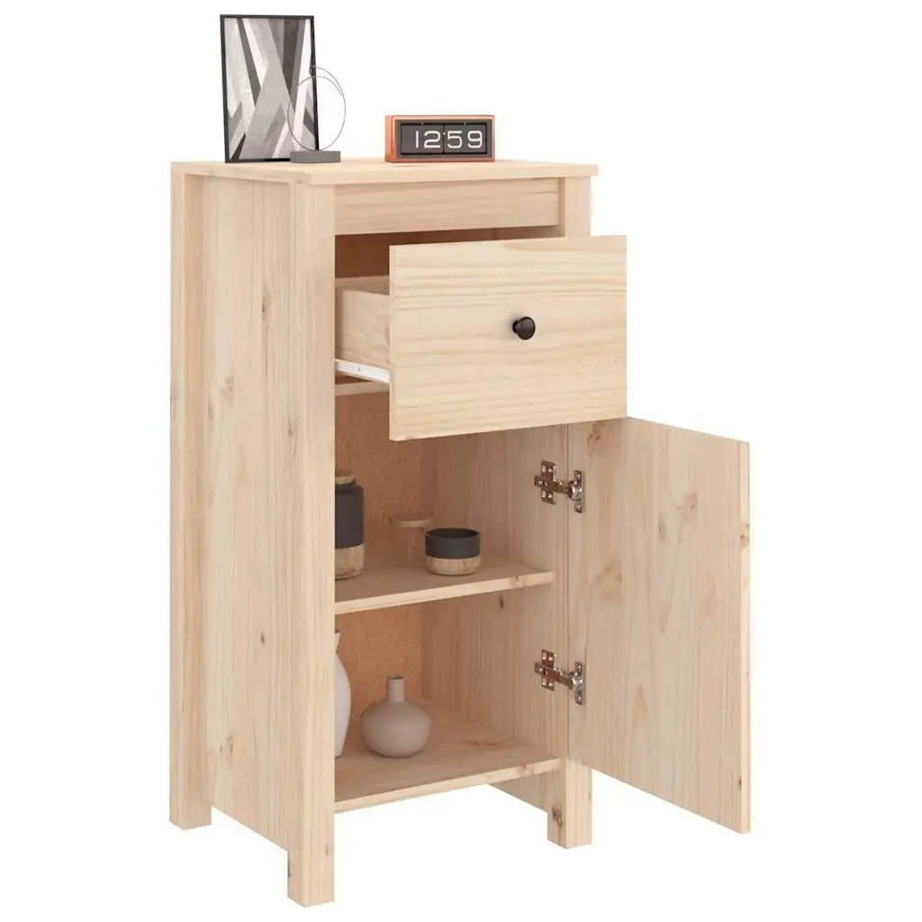 Solid Wood Pine Sideboards 2 pcs Brown Storage Cabinet Furniture