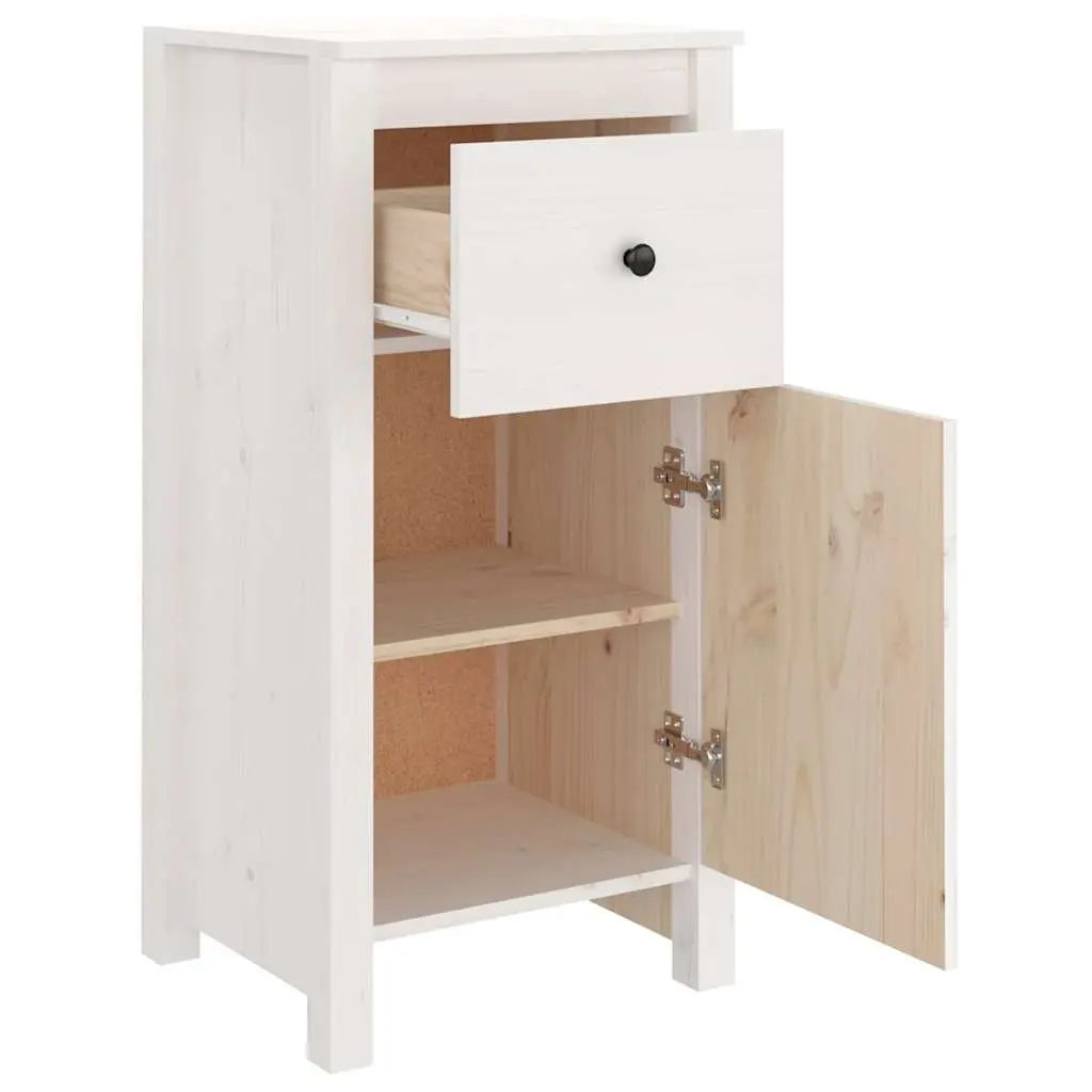 White Solid Wood Sideboards 2 pcs for Living Room