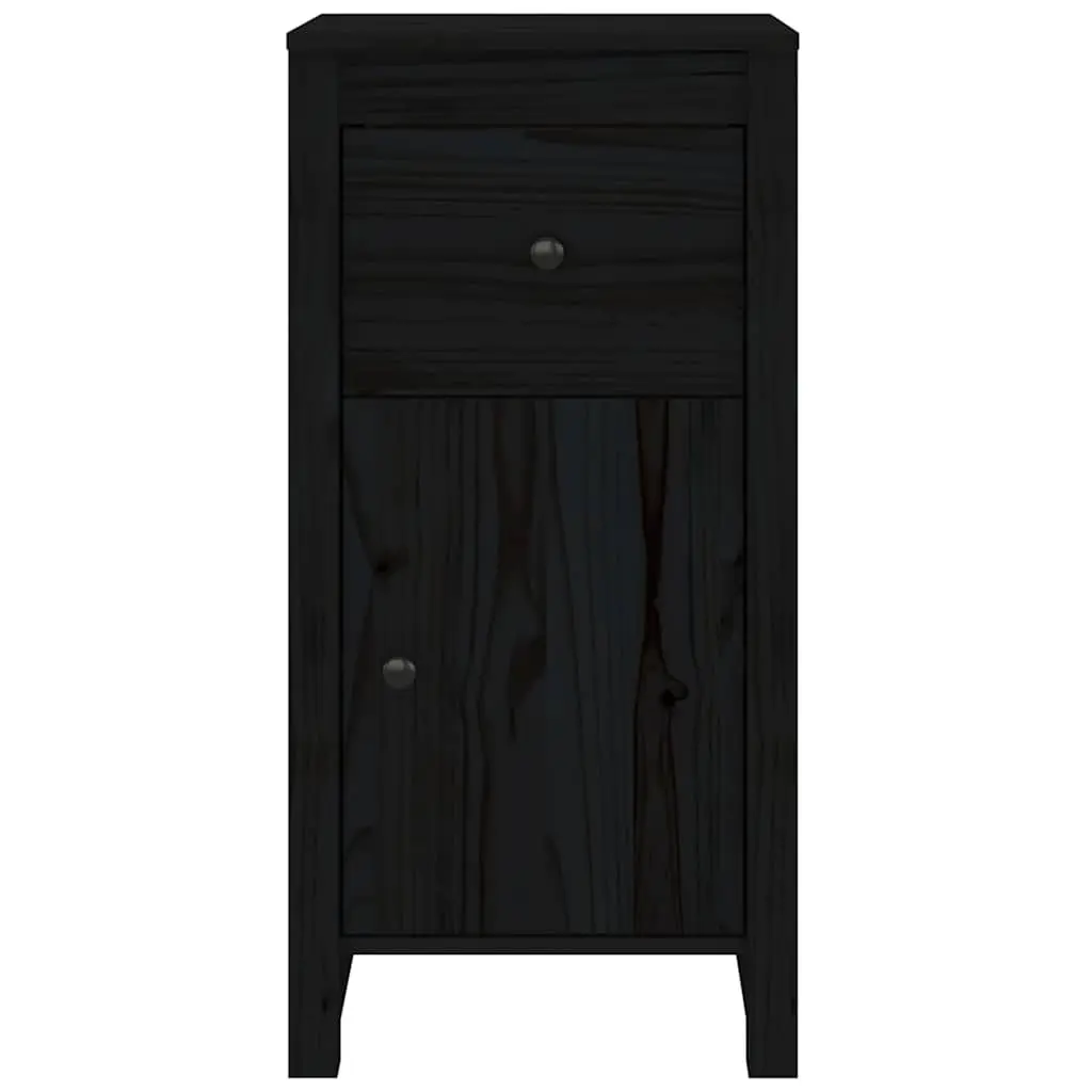 Pine Wood Sideboards Black Storage Cabinet 40cm W x 35cm D x 80cm H Set of 2