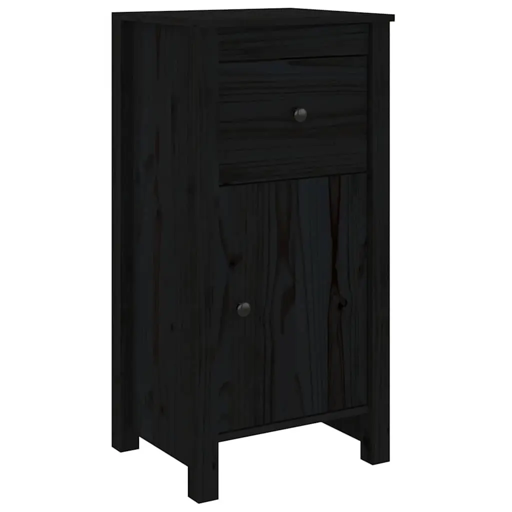 Pine Wood Sideboards Black Storage Cabinet 40cm W x 35cm D x 80cm H Set of 2