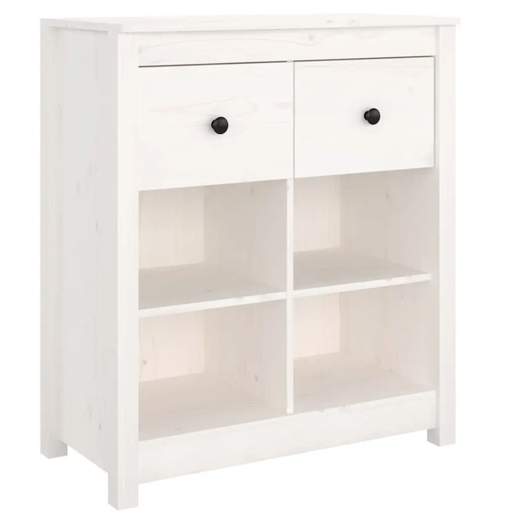 Sideboard White 70x35x80 cm Storage Cabinet 2 Drawers 4 Compartments