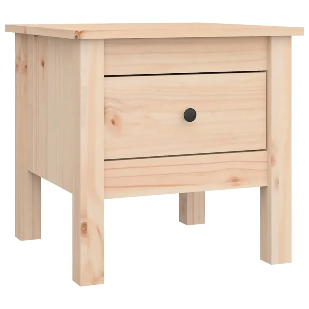 Side Tables 2 pcs 40x40x39 cm Solid Wood Pine End Tables with Drawer Brown