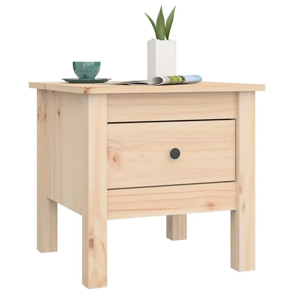 Side Tables 2 pcs 40x40x39 cm Solid Wood Pine End Tables with Drawer Brown