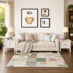 White Solid Pine Side Tables Set of 2 for Living Rooms