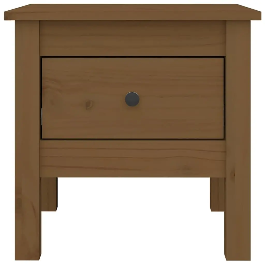 End Tables 2 pcs Honey Brown Solid Wood Pine Bedside Side Tables Living Room