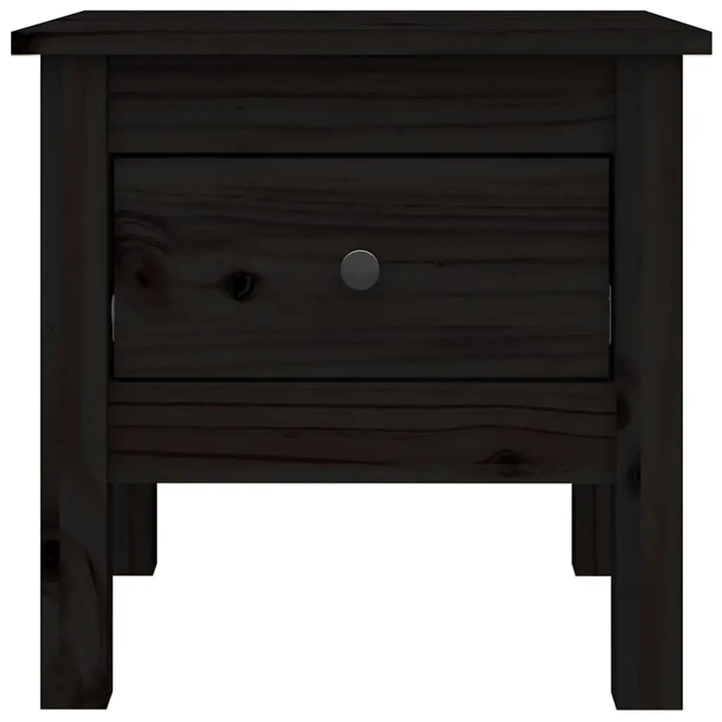 Side Tables 2 pcs Black 40x40x39 cm Solid Wood Pine End Table Bedside