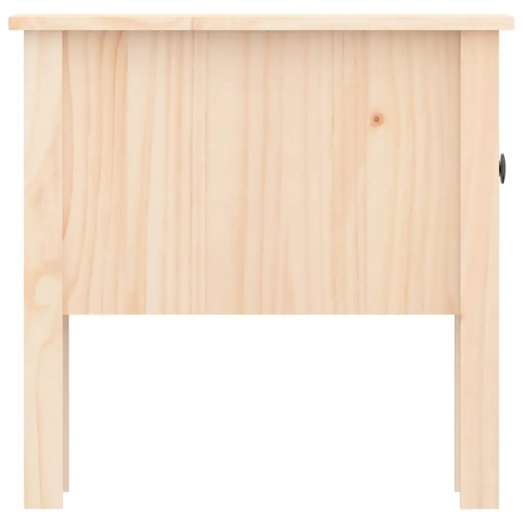 Set of 2 Solid Pine Side Tables with Drawer Storage