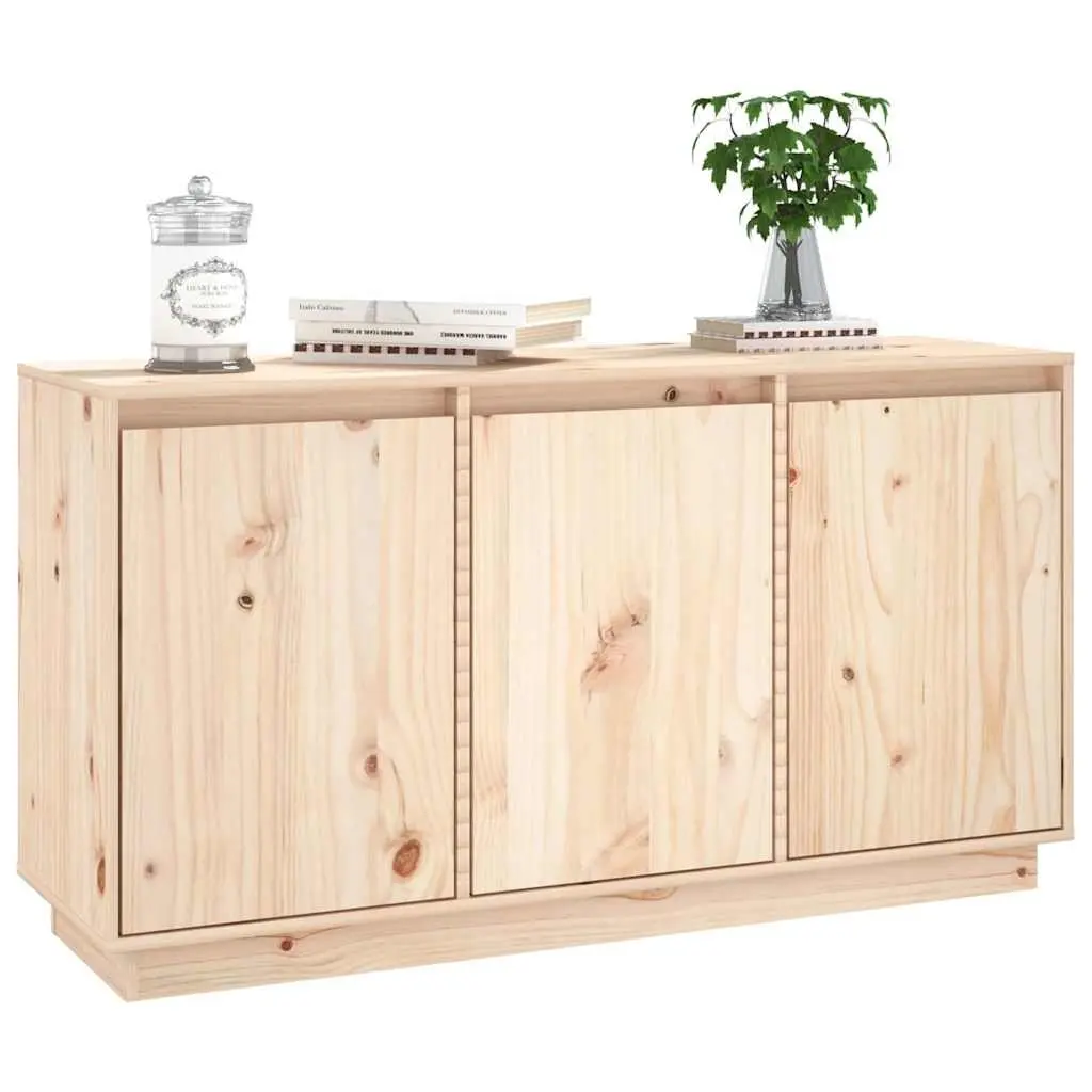 Brown Solid Wood Pine Sideboard for Living Spaces