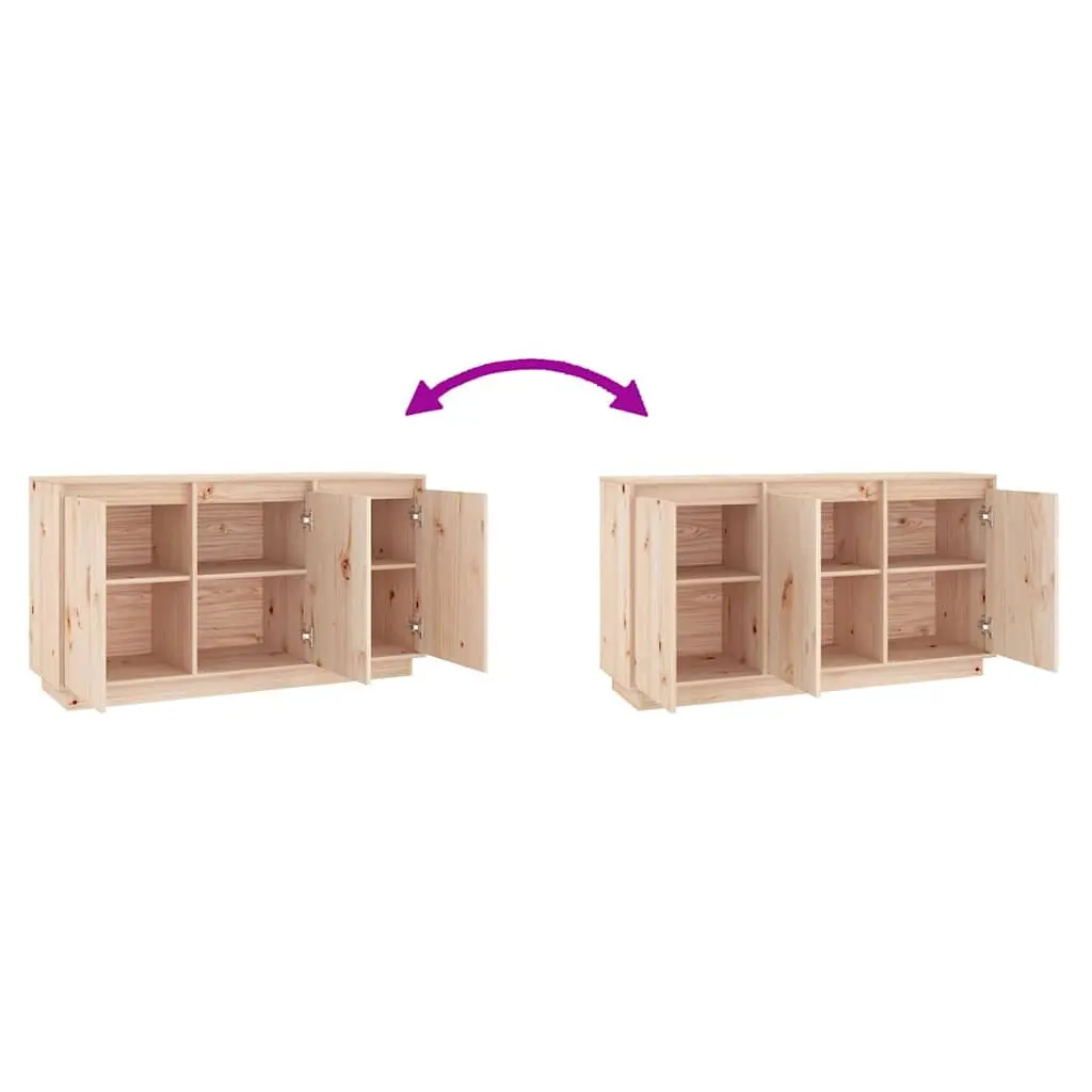 Brown Solid Wood Pine Sideboard for Living Spaces