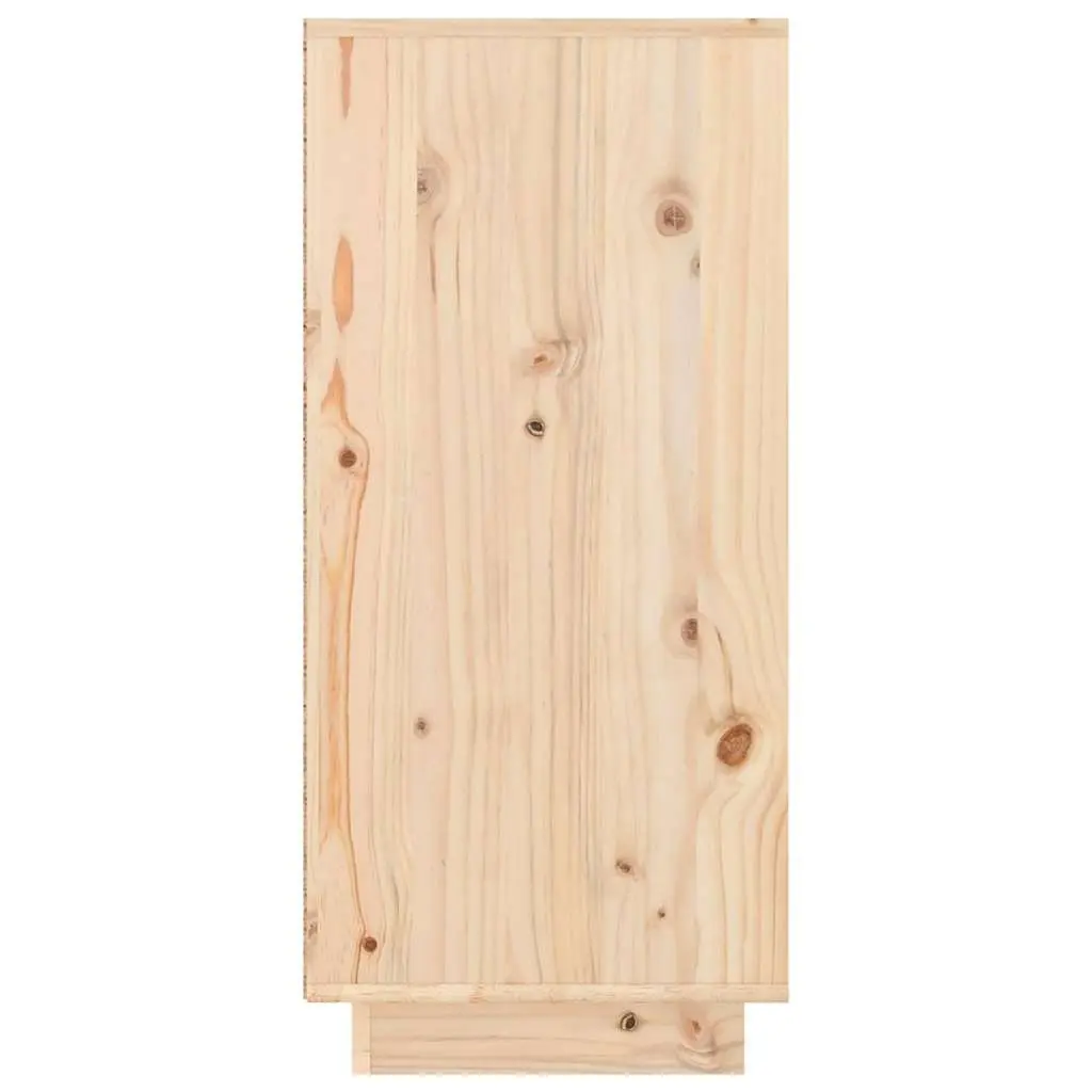Solid Pine Wood Sideboard 111x36x75 cm Brown Floating Storage Cabinet Drawers