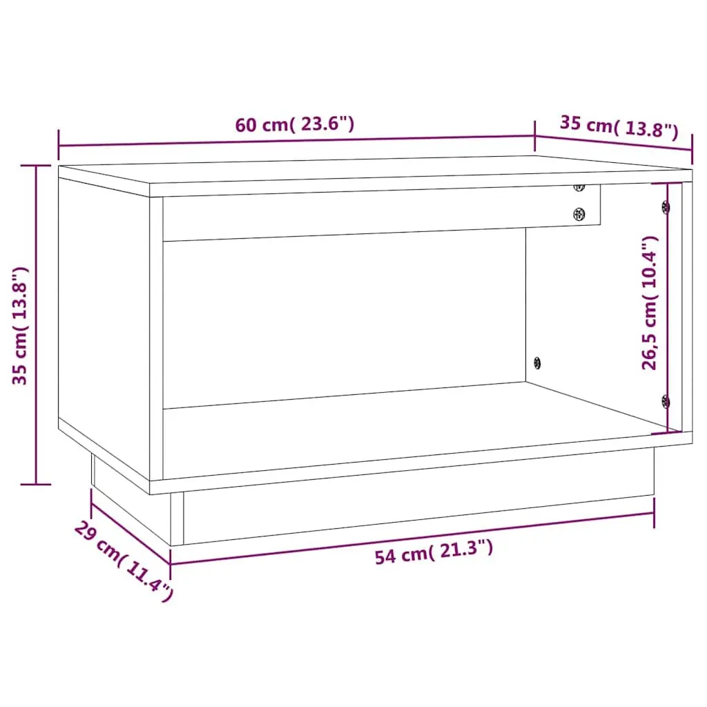 TV Cabinet Brown 60x35x35 cm Solid Pine Wood Storage Unit