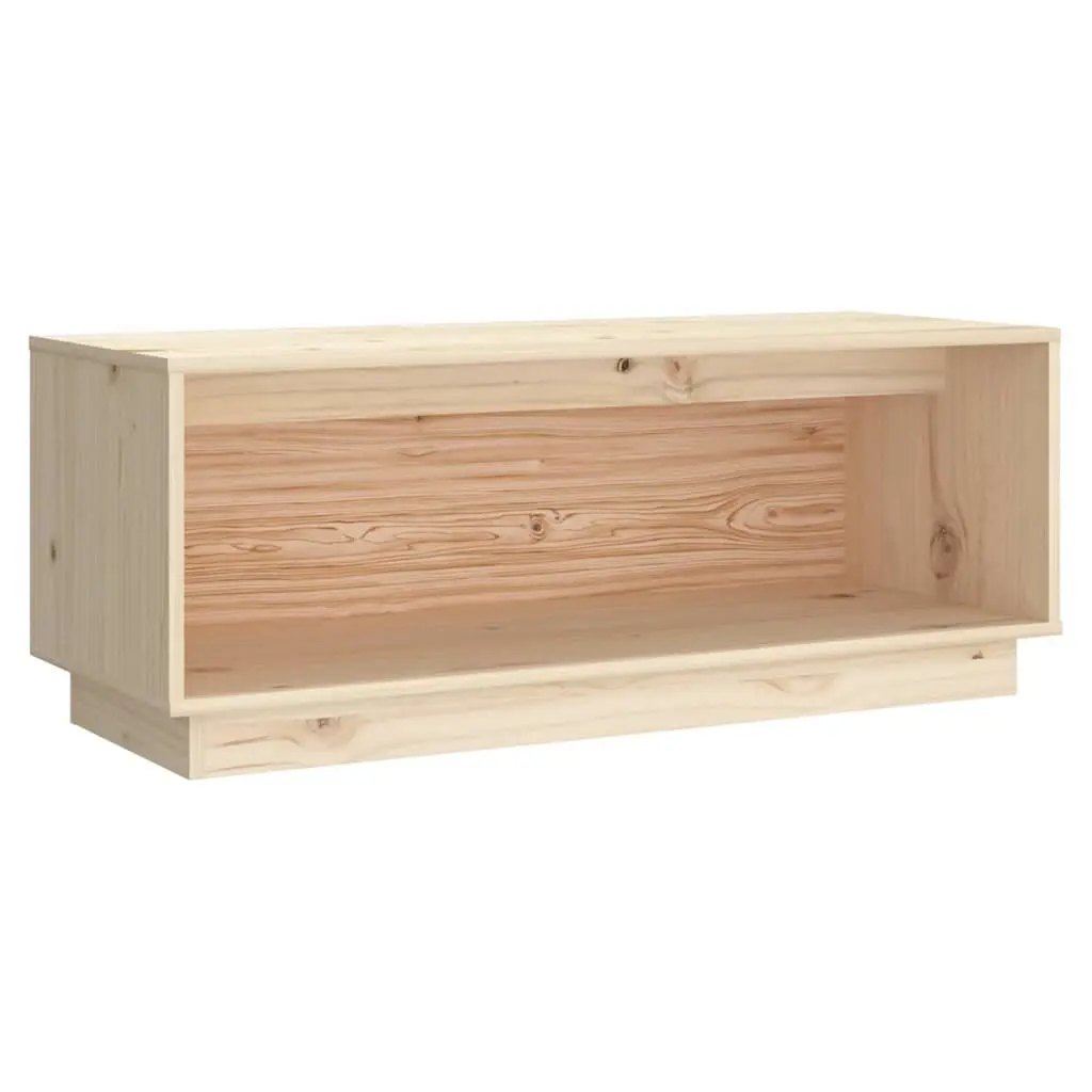 Solid Pine Wood TV Cabinet 90x35x35 cm Brown Storage Unit Living Room Furniture