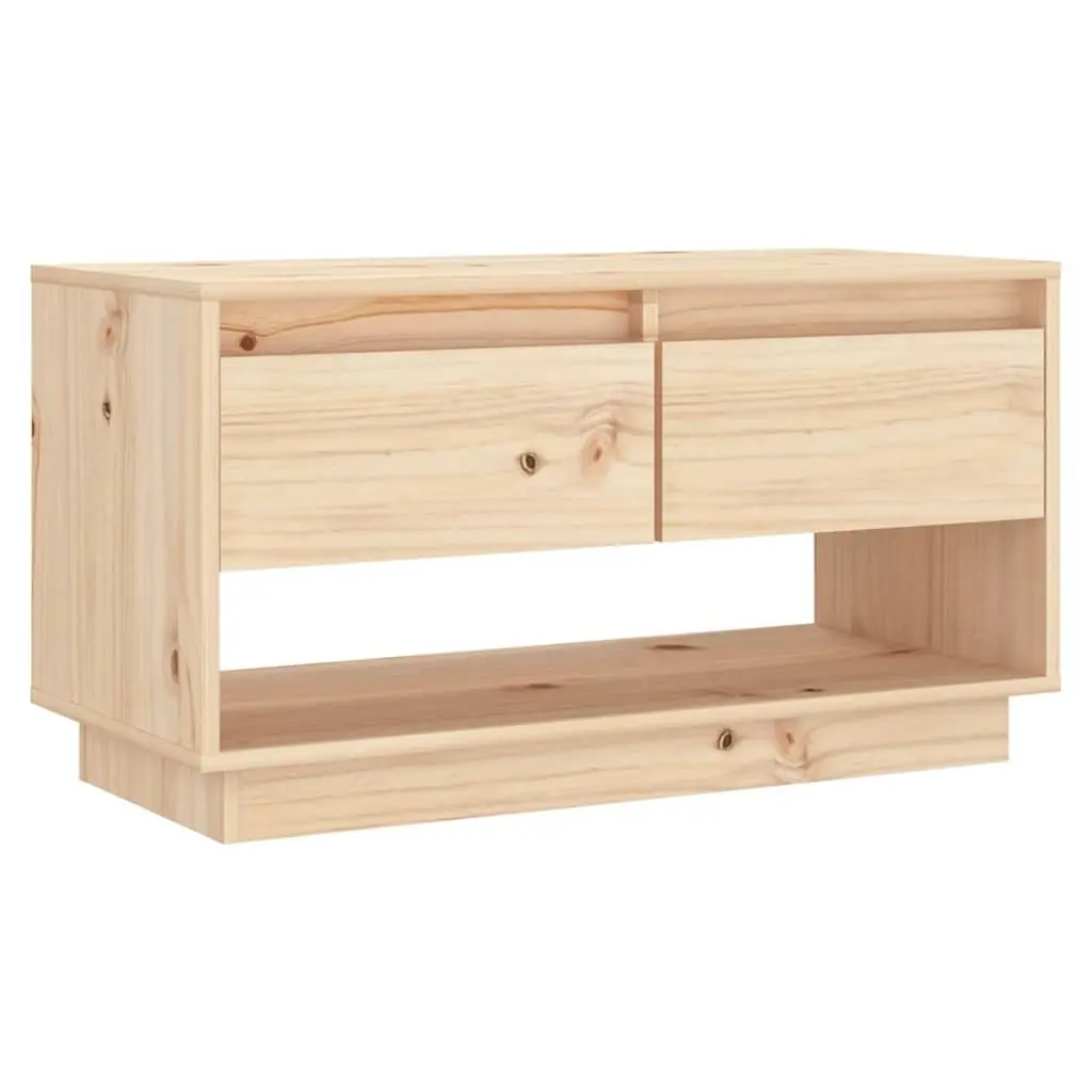 TV Cabinet Brown 74x34x40 cm Solid Pine Wood with Drawers Storage Unit