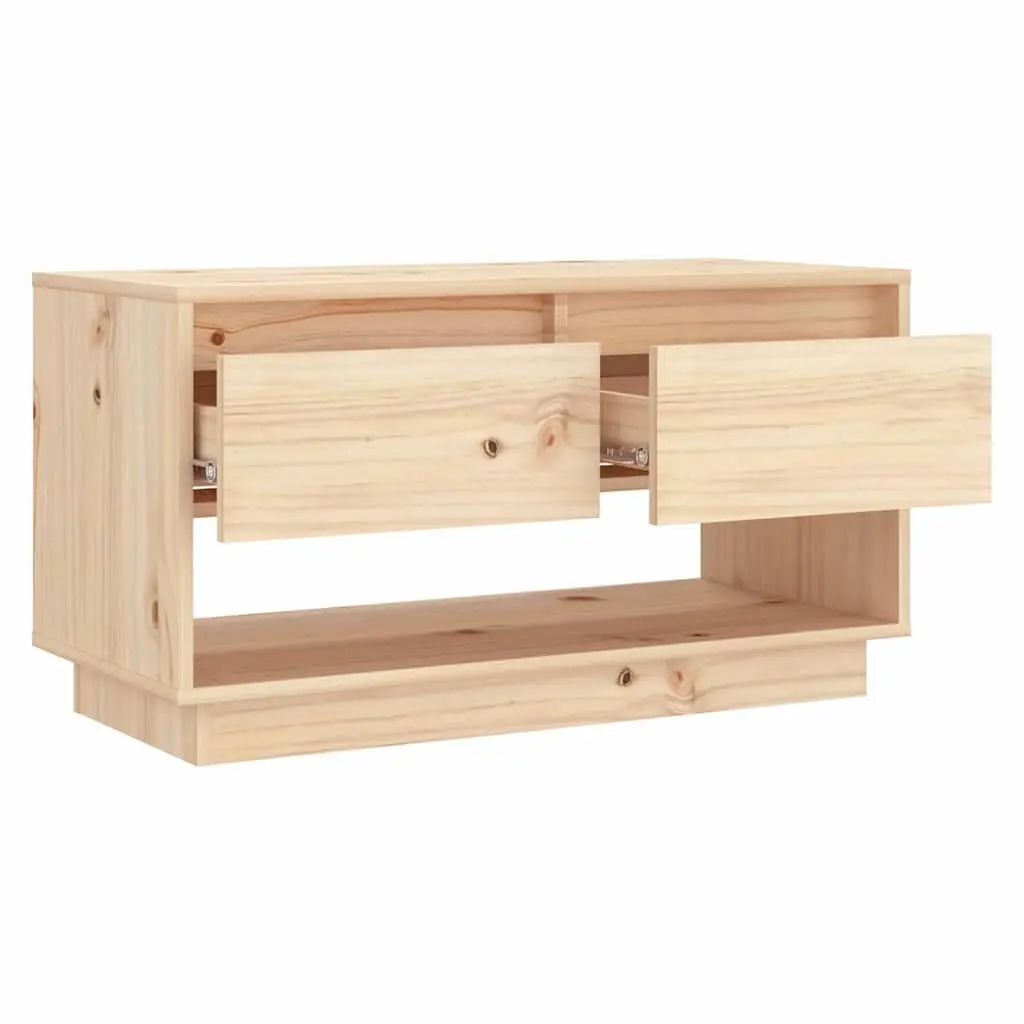 TV Cabinet Brown 74x34x40 cm Solid Pine Wood with Drawers Storage Unit