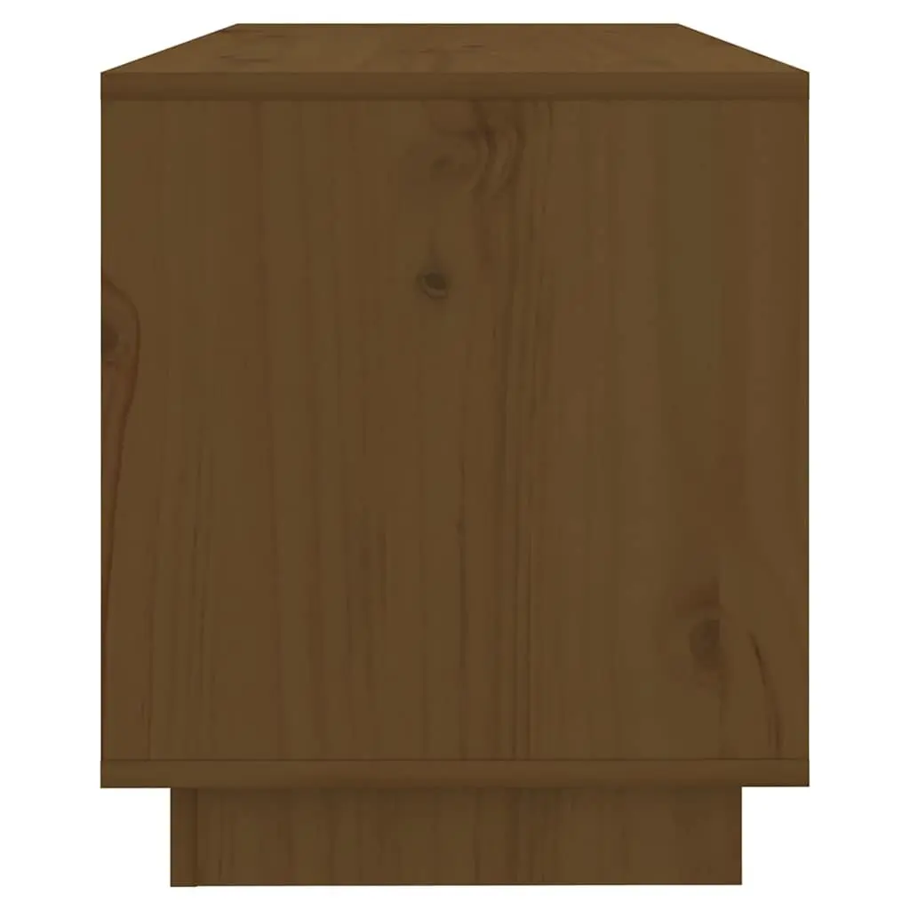 Solid Wood Pine TV Cabinet Honey Brown 74 x 34 x 40 cm with Drawers Storage Unit