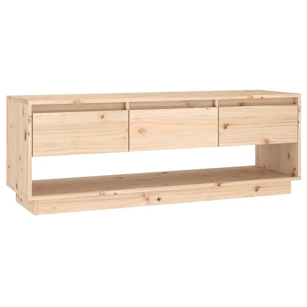 Solid Pine Wood TV Cabinet With Drawers 110.5x34x40 cm