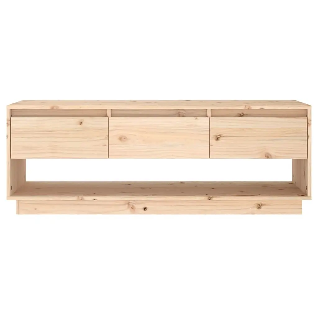 Solid Pine Wood TV Cabinet With Drawers 110.5x34x40 cm