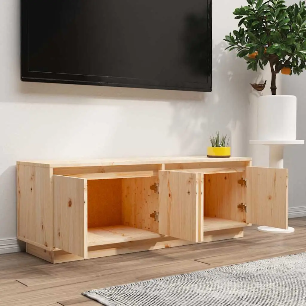 Solid Wood Pine TV Cabinet 110x34x40 cm Brown