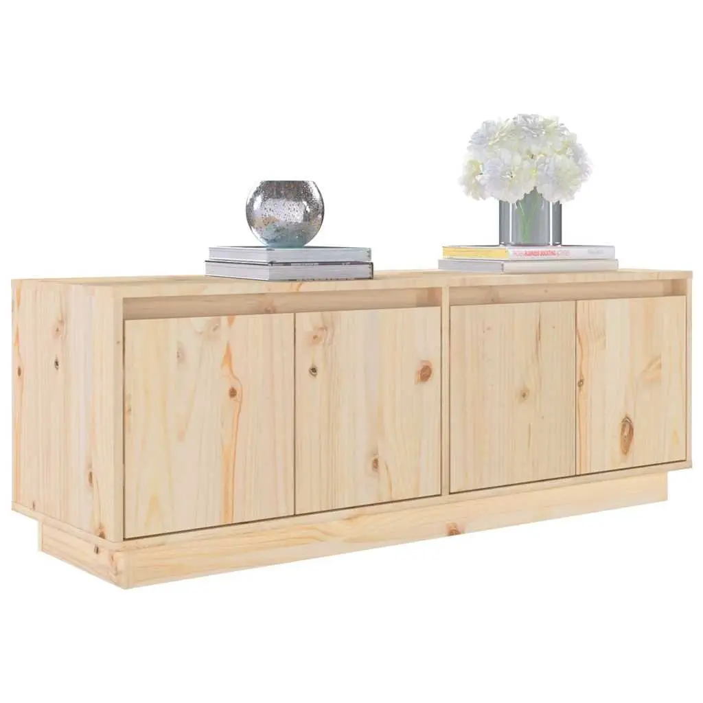Solid Wood Pine TV Cabinet 110x34x40 cm Brown