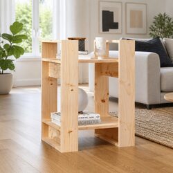 Elegant Solid Wood Pine Book Cabinet for Living Spaces