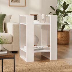 White Solid Pine Wood Book Cabinet Room Divider