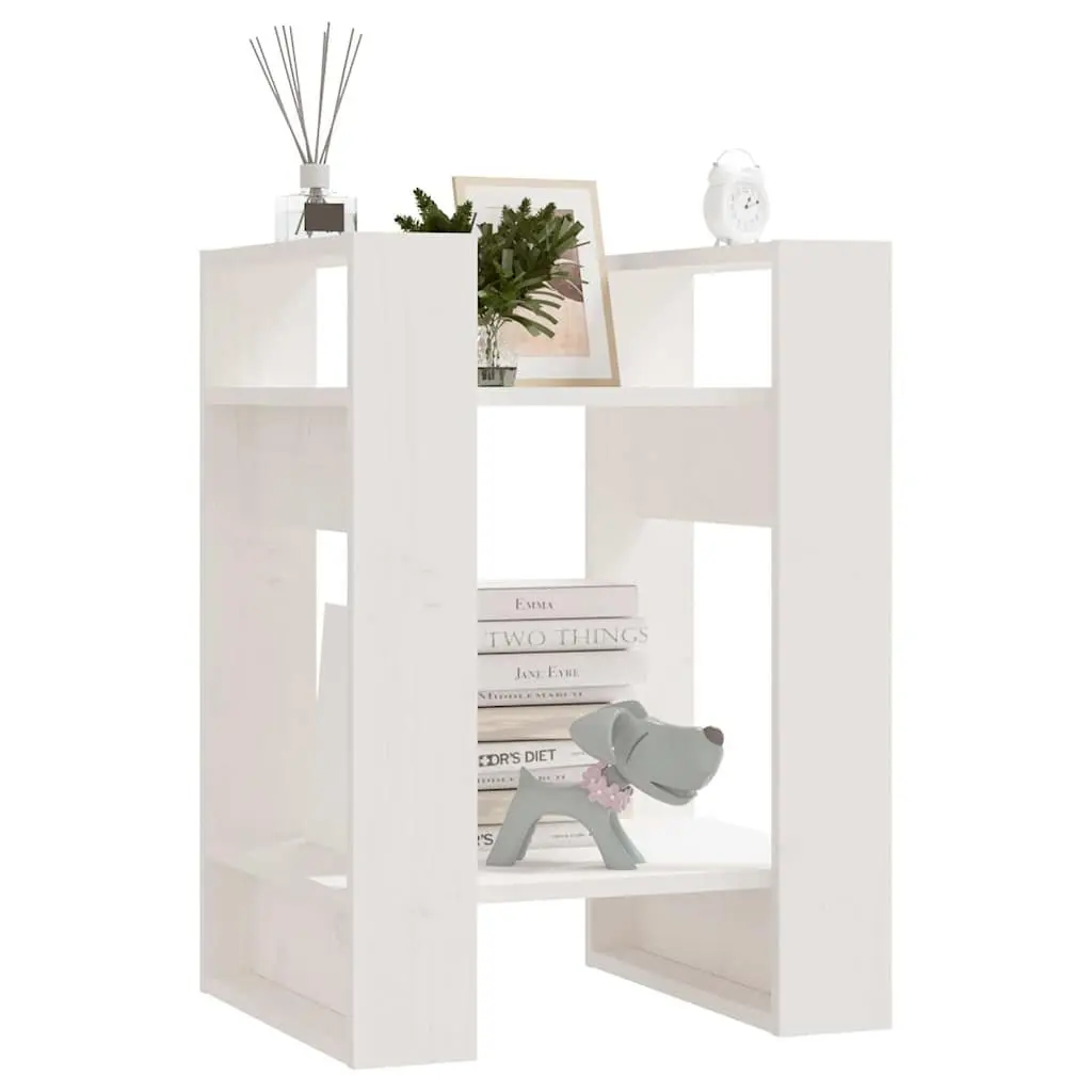 Book Cabinet Room Divider White Solid Pine Wood Shelving Storage Organiser