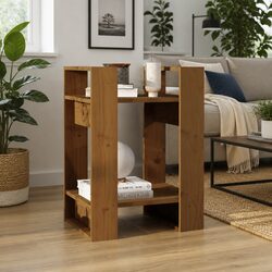 Honey Brown Solid Wood Pine Book Cabinet Room Divider
