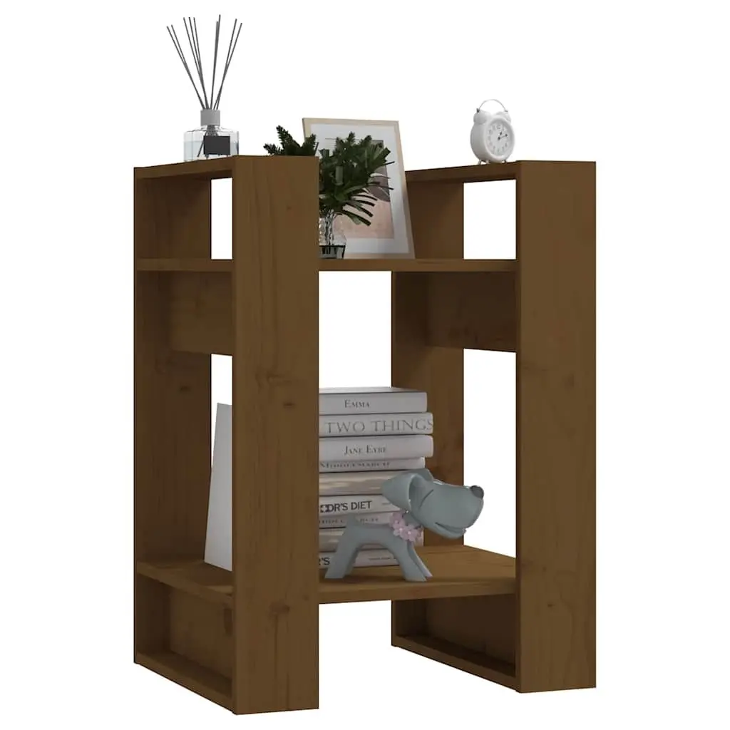 Solid Wood Pine Book Cabinet Room Divider Honey Brown 41x35x57cm Storage Shelf
