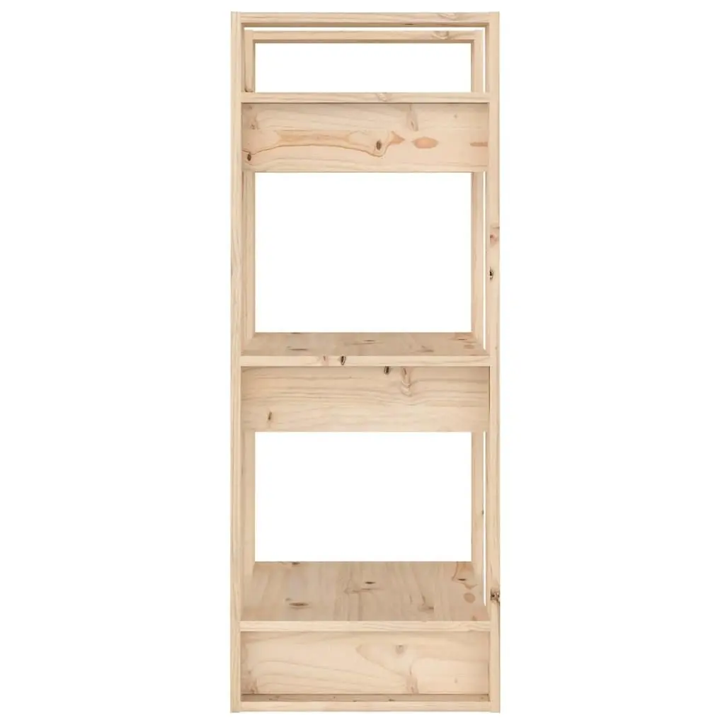 Pine Wood Book Cabinet Room Divider Rustic Style 41x35x91cm Brown Storage Unit
