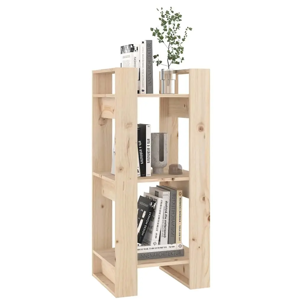 Pine Wood Book Cabinet Room Divider Rustic Style 41x35x91cm Brown Storage Unit