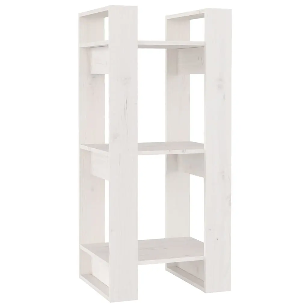 Book Cabinet Room Divider White Solid Pine Wood Shelving Storage Bookcase