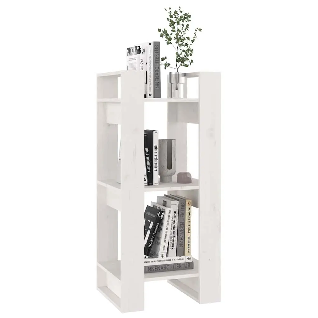 Book Cabinet Room Divider White Solid Pine Wood Shelving Storage Bookcase