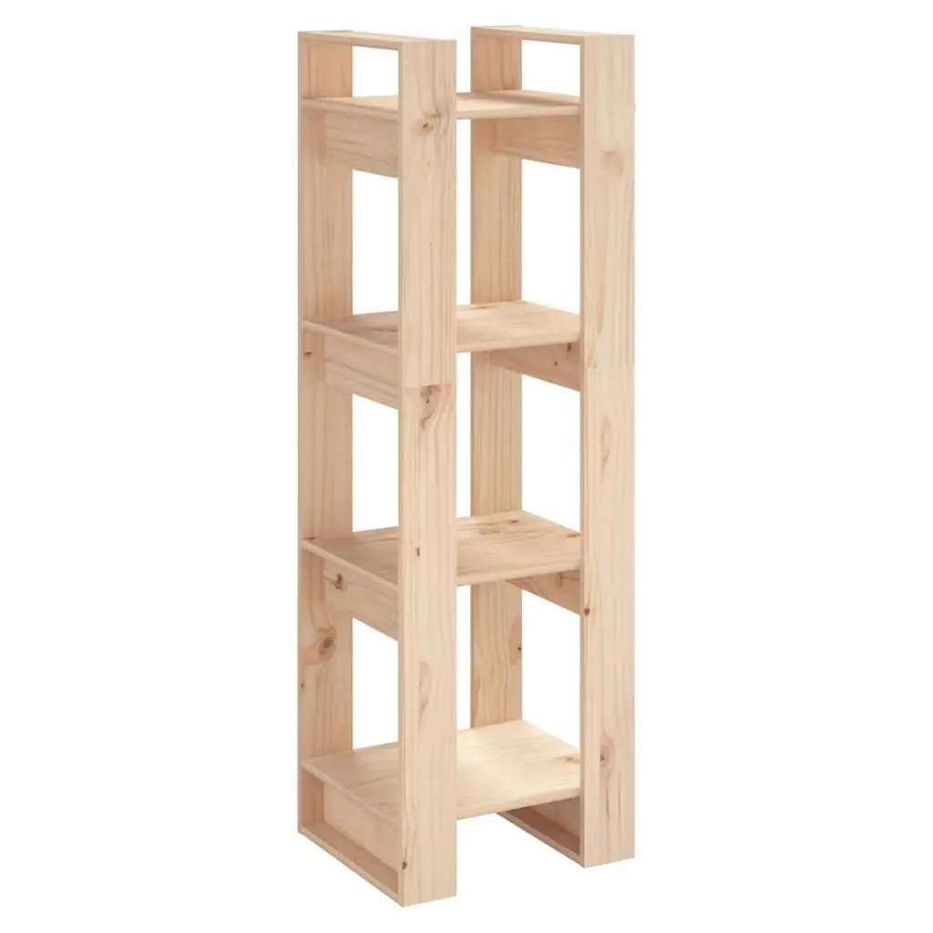 Wooden Book Cabinet Room Divider Brown 41x35x125cm Solid Pine Bookshelf Storage