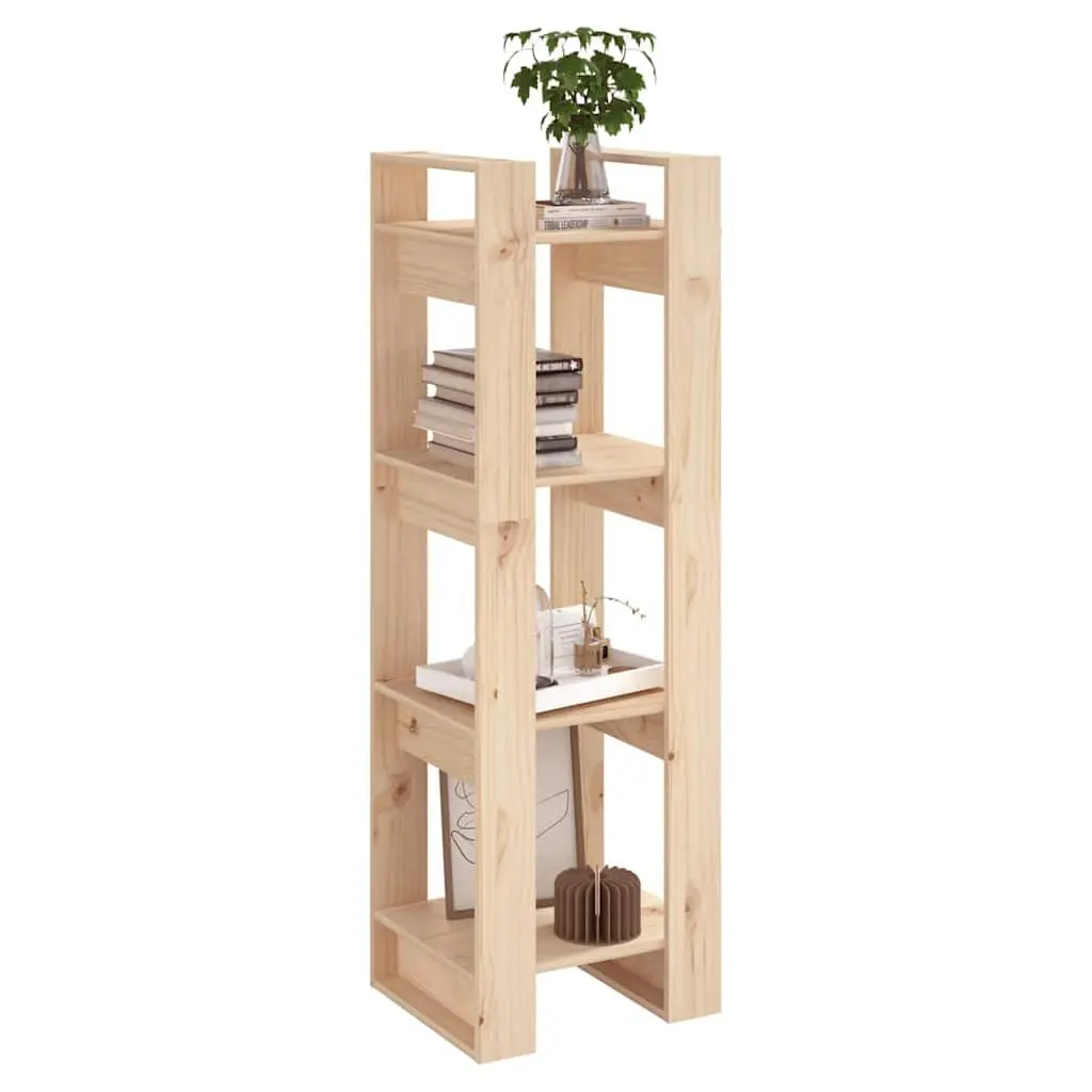 Wooden Book Cabinet Room Divider Brown 41x35x125cm Solid Pine Bookshelf Storage