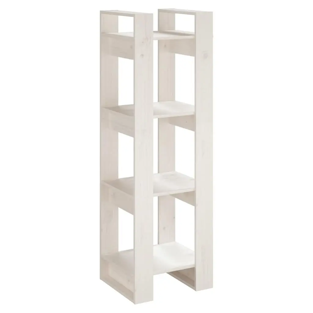 Wooden Book Cabinet Room Divider White Solid Pine Wood Shelving Storage Unit
