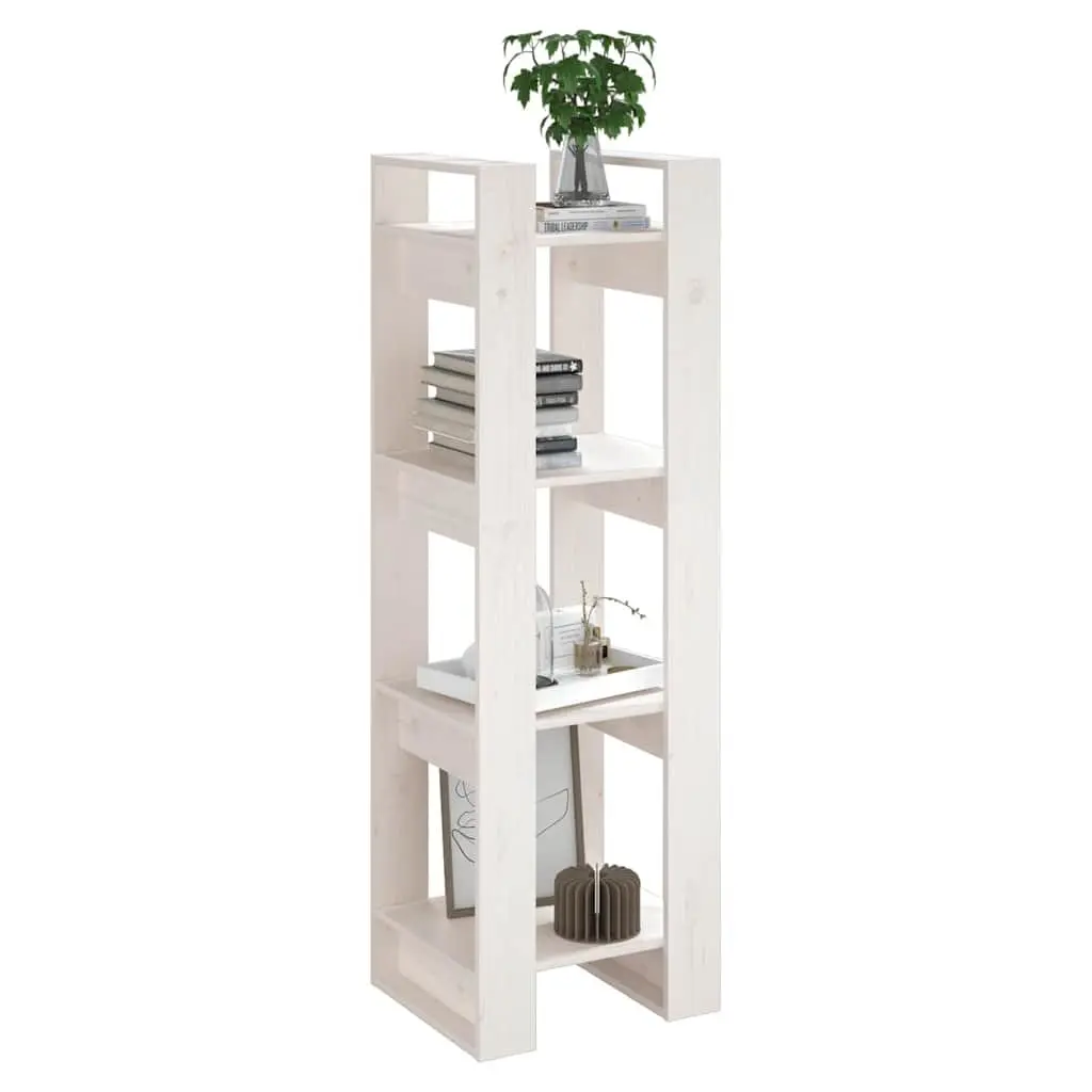Wooden Book Cabinet Room Divider White Solid Pine Wood Shelving Storage Unit