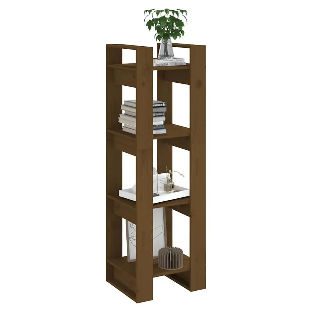 Solid Wood Book Cabinet Room Divider Bookshelf Storage Brown 41x35x125 cm