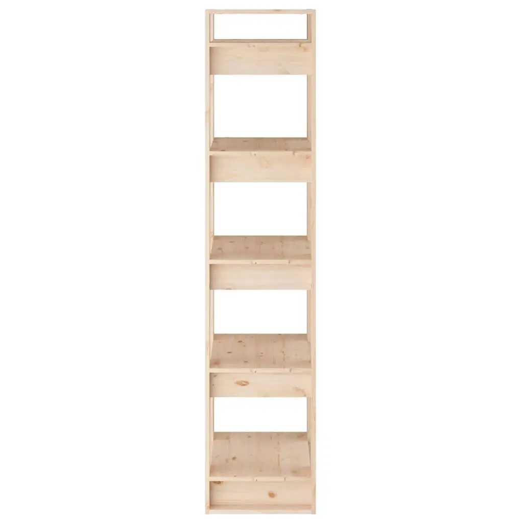 Book Cabinet Room Divider Brown 41x35x160cm Solid Pinewood Bookshelf Organiser
