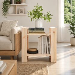 Solid Pine Wooden Book Cabinet 60x35x57cm for Storage