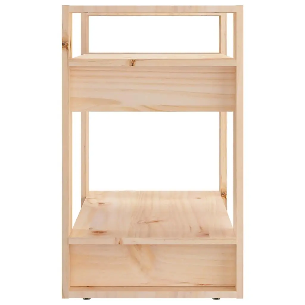 Wooden Book Cabinet Room Divider 60x35x57cm Solid Pine Storage Shelf